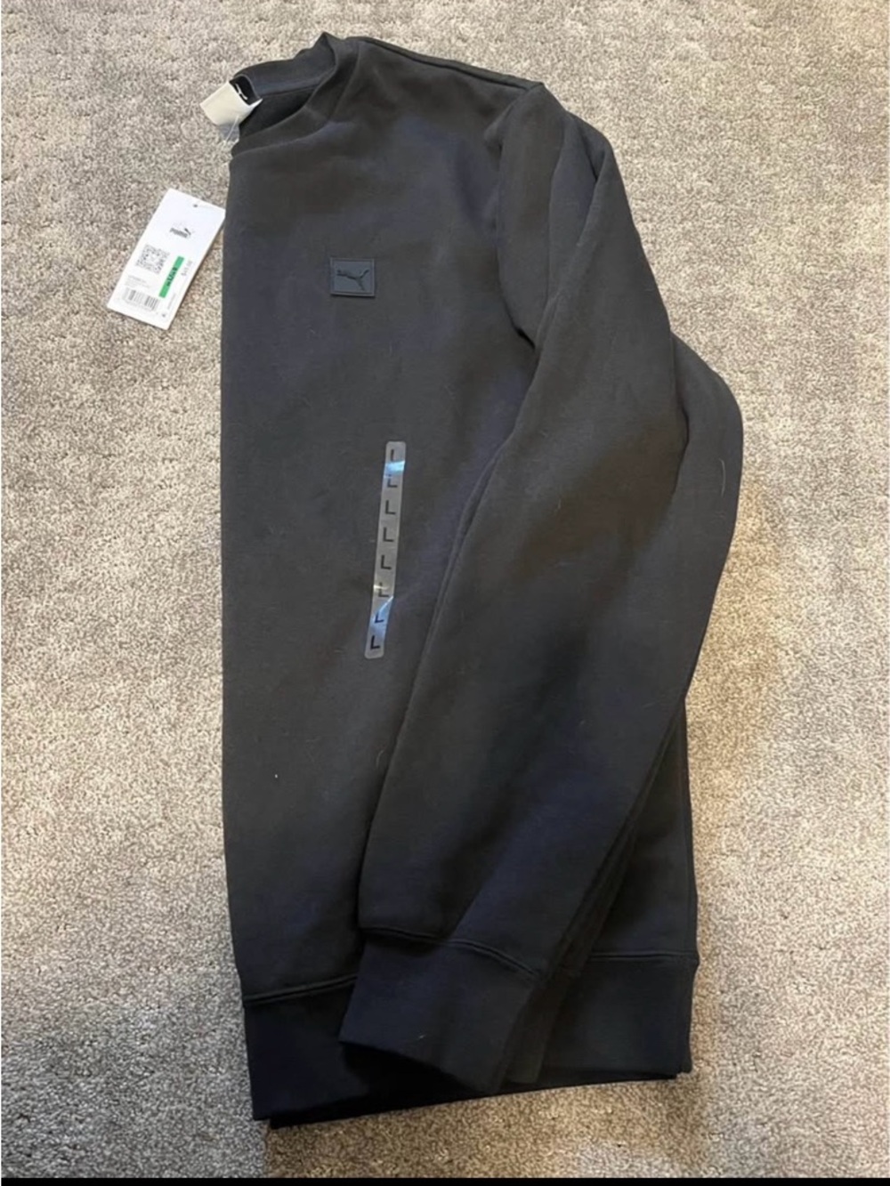 Puma Black Crew Sweatshirt with Small Logo